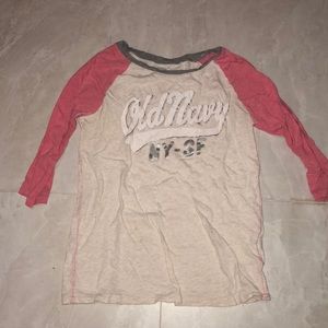 Old Navy. 3 quarter sleeve baseball tee